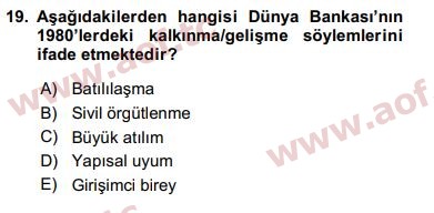 2018 Ekonominin Güncel Sorunları Arasınav 19. Çıkmış Sınav Sorusu