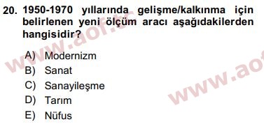 2018 Ekonominin Güncel Sorunları Arasınav 20. Çıkmış Sınav Sorusu