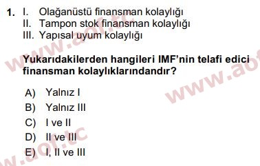 2018 Ekonominin Güncel Sorunları Final 1. Çıkmış Sınav Sorusu