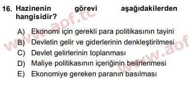 2018 Ekonominin Güncel Sorunları Final 16. Çıkmış Sınav Sorusu