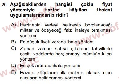 2018 Ekonominin Güncel Sorunları Final 20. Çıkmış Sınav Sorusu