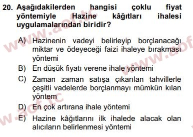 2018 Ekonominin Güncel Sorunları Final 20. Çıkmış Sınav Sorusu