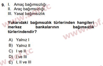 2018 Ekonominin Güncel Sorunları Final 9. Çıkmış Sınav Sorusu