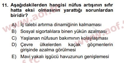 2019 Ekonominin Güncel Sorunları Arasınav 11. Çıkmış Sınav Sorusu