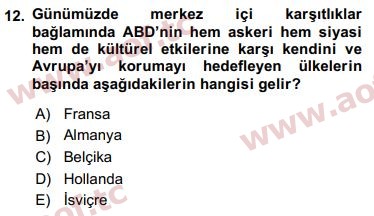 2019 Ekonominin Güncel Sorunları Arasınav 12. Çıkmış Sınav Sorusu