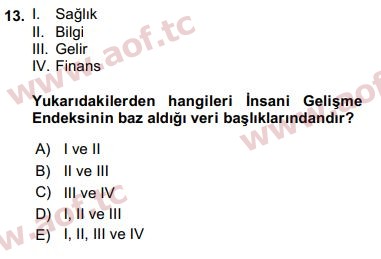 2019 Ekonominin Güncel Sorunları Arasınav 13. Çıkmış Sınav Sorusu