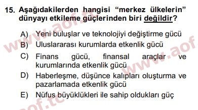 2019 Ekonominin Güncel Sorunları Arasınav 15. Çıkmış Sınav Sorusu