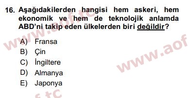 2019 Ekonominin Güncel Sorunları Arasınav 16. Çıkmış Sınav Sorusu