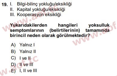 2019 Ekonominin Güncel Sorunları Arasınav 19. Çıkmış Sınav Sorusu