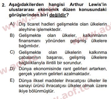 2019 Ekonominin Güncel Sorunları Arasınav 2. Çıkmış Sınav Sorusu