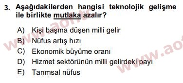 2019 Ekonominin Güncel Sorunları Arasınav 3. Çıkmış Sınav Sorusu