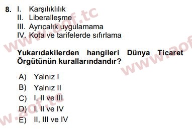 2019 Ekonominin Güncel Sorunları Arasınav 8. Çıkmış Sınav Sorusu