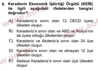 2019 Ekonominin Güncel Sorunları Arasınav 9. Çıkmış Sınav Sorusu