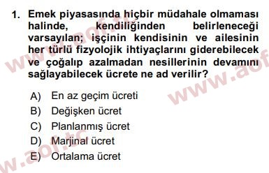 2018 İktisadi Büyüme Final 1. Çıkmış Sınav Sorusu