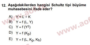 2018 İktisadi Büyüme Final 12. Çıkmış Sınav Sorusu