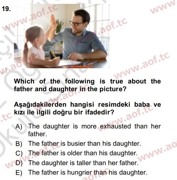 2022 İngilizce 2 Yaz Okulu 19. Çıkmış Sınav Sorusu