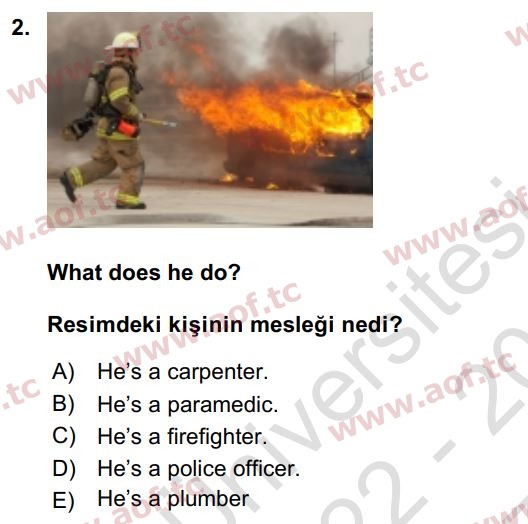 2023 İngilizce 2 Yaz Okulu 2. Çıkmış Sınav Sorusu