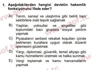 2017 Kamu Yönetimi Arasınav 1. Çıkmış Sınav Sorusu