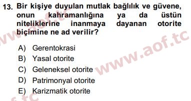 2017 Kamu Yönetimi Arasınav 13. Çıkmış Sınav Sorusu