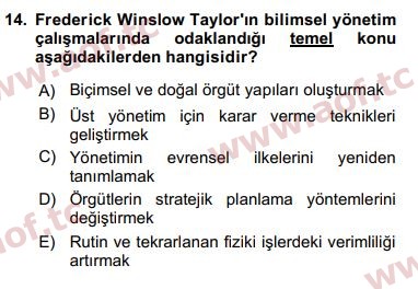 2017 Kamu Yönetimi Arasınav 14. Çıkmış Sınav Sorusu