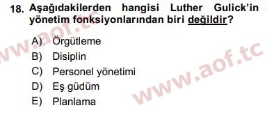 2017 Kamu Yönetimi Arasınav 18. Çıkmış Sınav Sorusu