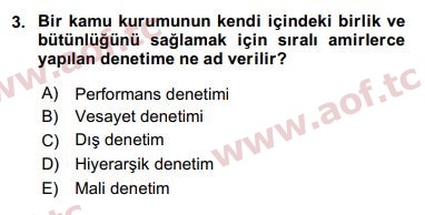 2018 Kamu Yönetimi Arasınav 3. Çıkmış Sınav Sorusu