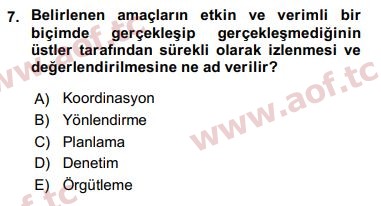 2018 Kamu Yönetimi Arasınav 7. Çıkmış Sınav Sorusu