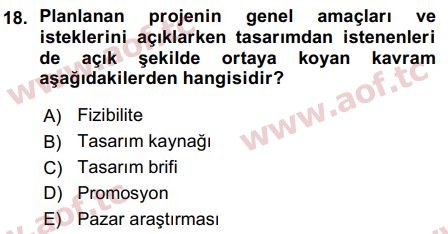 2016 Girişimcilik ve İş Kurma Arasınav 18. Çıkmış Sınav Sorusu