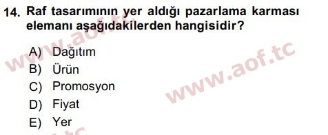 2017 Girişimcilik ve İş Kurma Arasınav 14. Çıkmış Sınav Sorusu