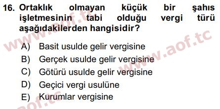 2017 Girişimcilik ve İş Kurma Final 16. Çıkmış Sınav Sorusu