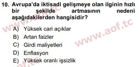 2018 Girişimcilik ve İş Kurma Arasınav 10. Çıkmış Sınav Sorusu
