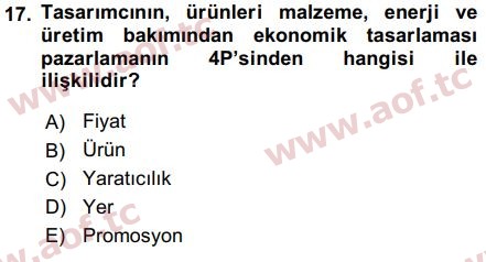 2018 Girişimcilik ve İş Kurma Arasınav 17. Çıkmış Sınav Sorusu