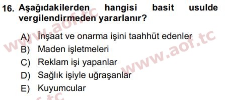 2018 Girişimcilik ve İş Kurma Final 16. Çıkmış Sınav Sorusu