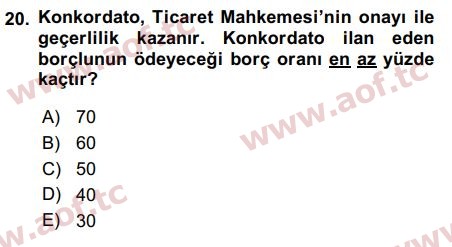 2019 Girişimcilik ve İş Kurma Final 20. Çıkmış Sınav Sorusu