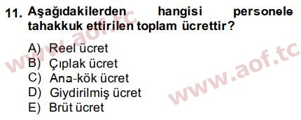 2015 İnsan Kaynakları Yönetimi Final 11. Çıkmış Sınav Sorusu