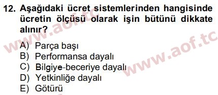 2015 İnsan Kaynakları Yönetimi Final 12. Çıkmış Sınav Sorusu