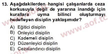 2015 İnsan Kaynakları Yönetimi Final 13. Çıkmış Sınav Sorusu