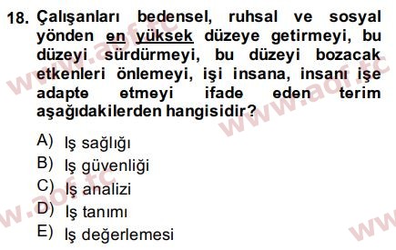 2015 İnsan Kaynakları Yönetimi Final 18. Çıkmış Sınav Sorusu