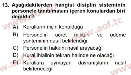 2016 İnsan Kaynakları Yönetimi Final 13. Çıkmış Sınav Sorusu