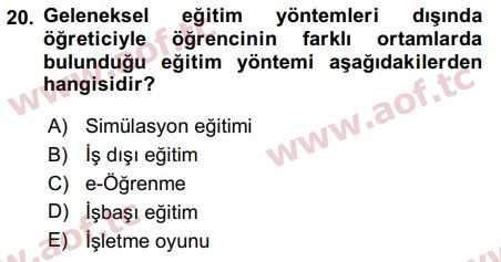 2017 İnsan Kaynakları Yönetimi Arasınav 20. Çıkmış Sınav Sorusu