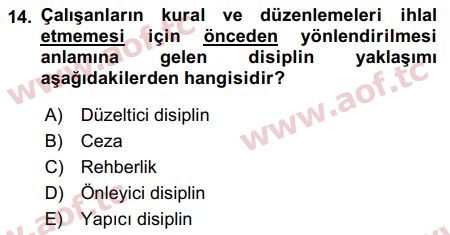 2017 İnsan Kaynakları Yönetimi Final 14. Çıkmış Sınav Sorusu