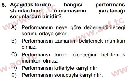 2017 İnsan Kaynakları Yönetimi Final 5. Çıkmış Sınav Sorusu