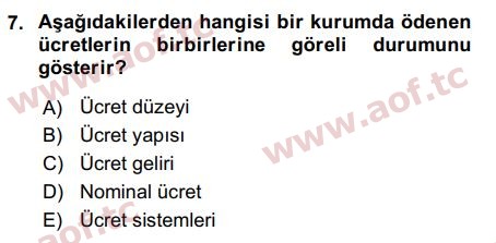 2017 İnsan Kaynakları Yönetimi Final 7. Çıkmış Sınav Sorusu