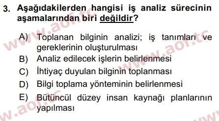 2018 İnsan Kaynakları Yönetimi Arasınav 3. Çıkmış Sınav Sorusu