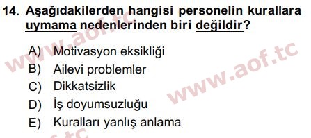 2018 İnsan Kaynakları Yönetimi Final 14. Çıkmış Sınav Sorusu