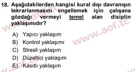 2018 İnsan Kaynakları Yönetimi Final 18. Çıkmış Sınav Sorusu