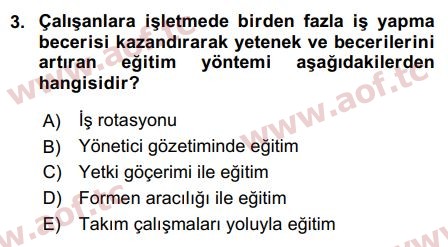 2018 İnsan Kaynakları Yönetimi Final 3. Çıkmış Sınav Sorusu