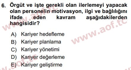 2018 İnsan Kaynakları Yönetimi Final 6. Çıkmış Sınav Sorusu