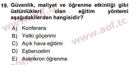 2019 İnsan Kaynakları Yönetimi Arasınav 19. Çıkmış Sınav Sorusu