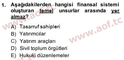 2015 Sermaye Piyasaları ve Finansal Kurumlar Final 1. Çıkmış Sınav Sorusu